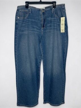Women’s Wide Leg Regular length Jeans with Bling